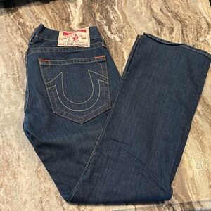 True Religion Men's Dark Blue Straight Jeans